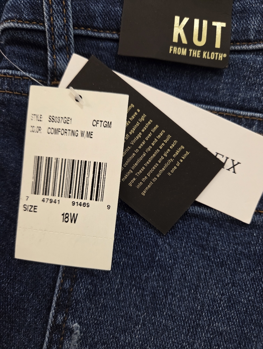 NWT Kut from the Kloth Lonnie Cuffed Boyfriend Short Jean Denim Size 18W Casual - Picture 6 of 10